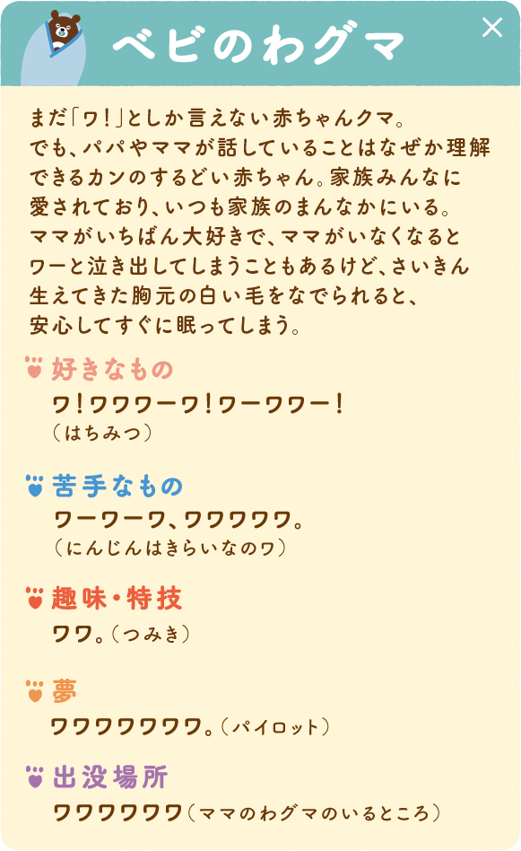 ベビのわグマ